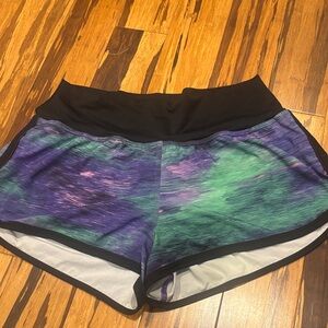Lululemon Vibrant Purple and Green Women's Athletic Shorts